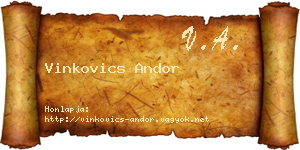Vinkovics Andor névjegykártya